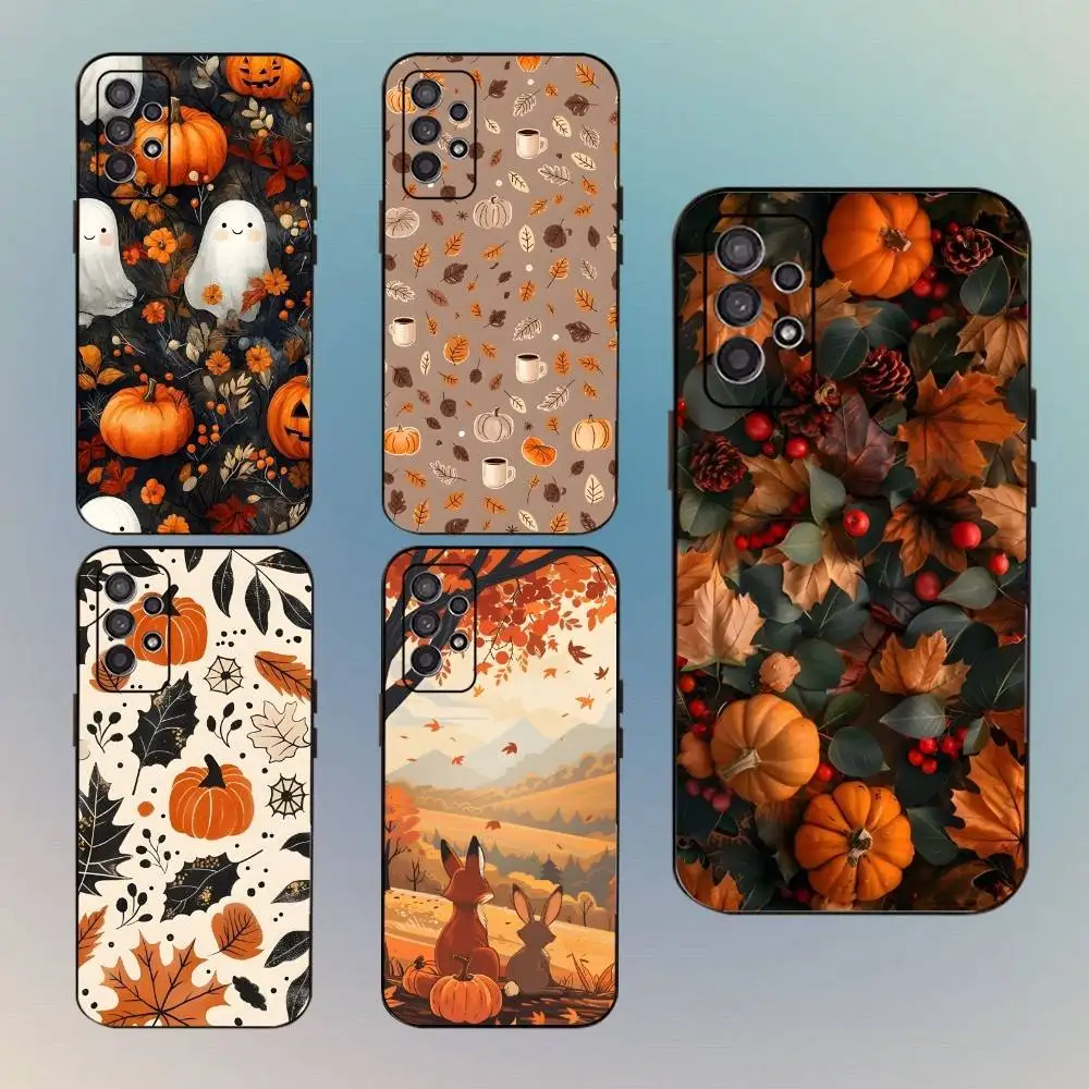 

Autumn leaves pumpkin Phone Case For Samsung Galaxy A13,A21s,A22,A31,A32,A52,A53,A71,A80,Soft Black Shell