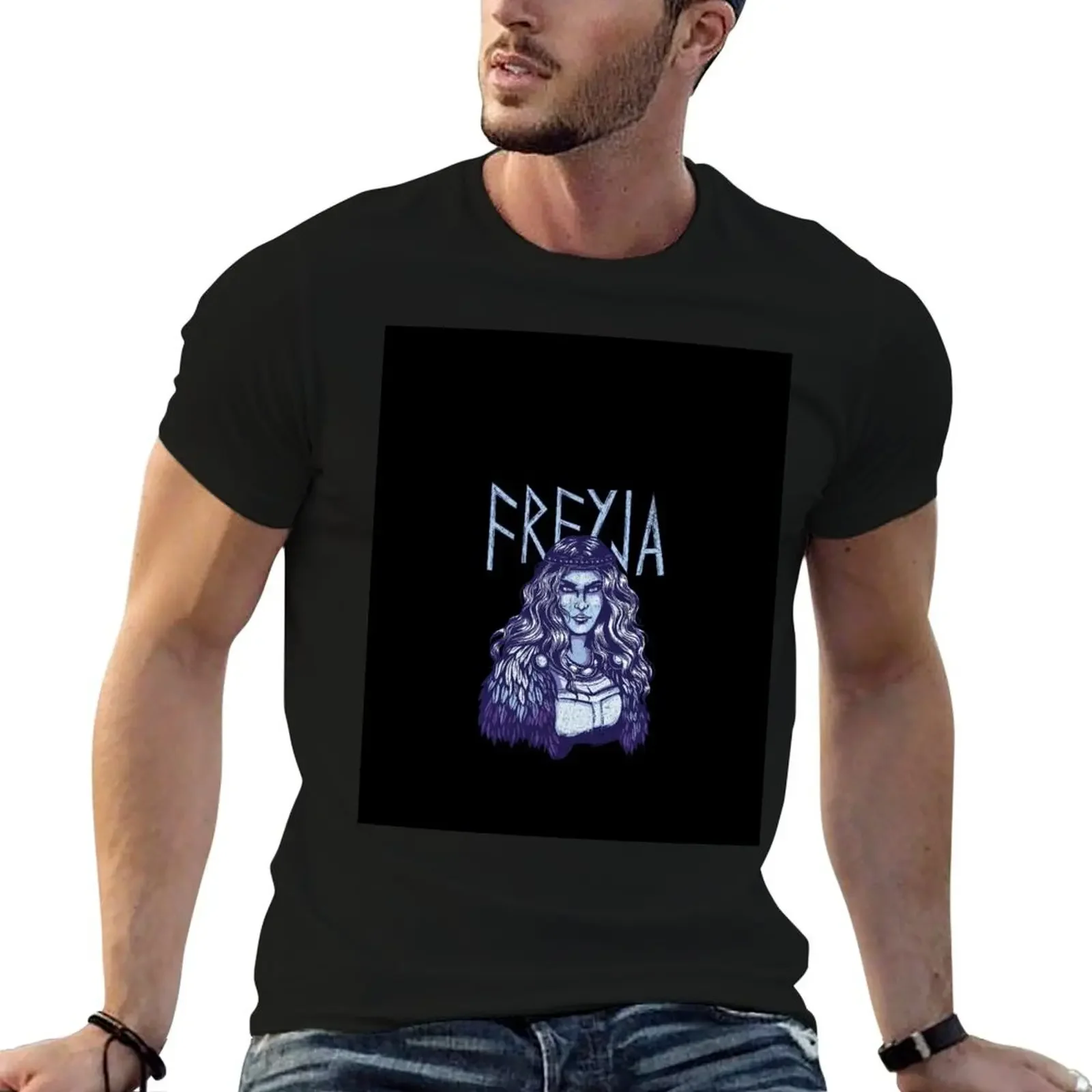 

Freja Norse Goddess T-Shirt sports fans plus size tops valentines clothes Men's t shirts