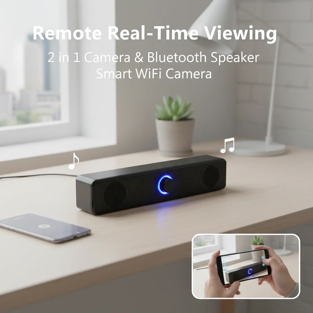 Bluetooth Speaker Camera 2-in-1: 4K UHD Video Recording While Playing Music, WiFi6, Local Storage (SD Card Not Included),