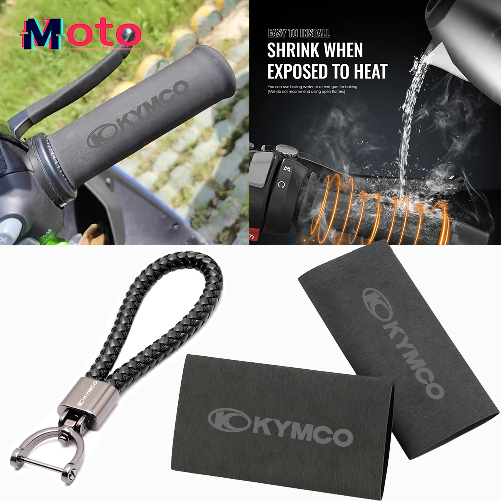 For KYMCO DTX360 Downtown 300/i 350i 200i Xciting 250 400 Motorcycle Heat Grip Cover Non-slip Rubber Valve Stem Caps Key chain