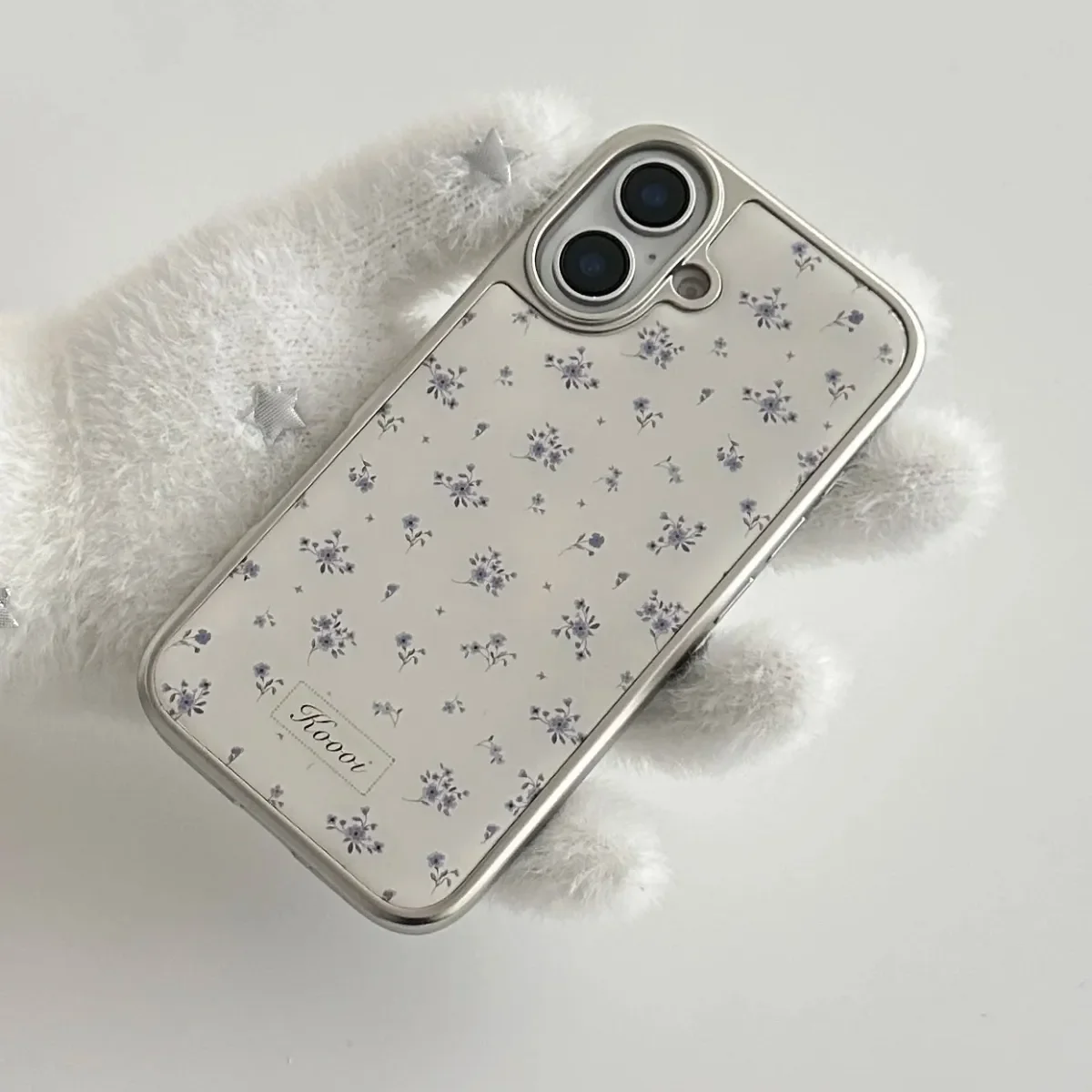 Korean Couple ins Cartoon Cute Purple Flowers Phone Case For iPhone 17 AIR 16 15 14 13 12 11 Pro Max Plus Y2K Exquisite Cover view 2