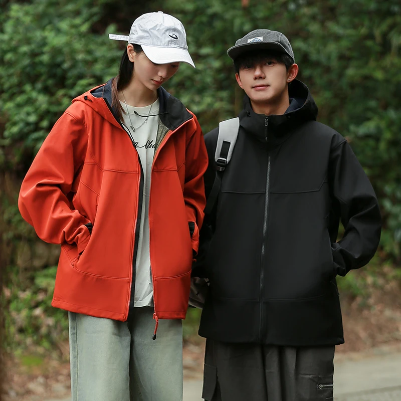 

Мужская повседневная куртка-софтшелл с флисовой подкладкой для активного отдыха, осень-зима 2024, для пар