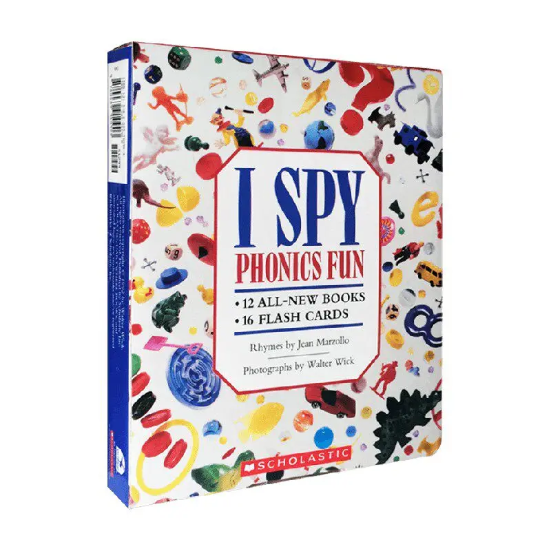 12books 16cards set, I Spy Phonics Fun, Children's Books Aged 3 4 5 6, Word Phonics Learning English Books, 9780545652612