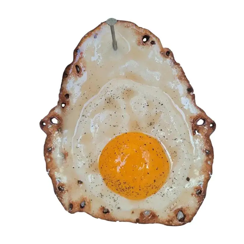 Fried Egg Wall Decor Funny Egg Sculptures Wall Fried Egg Hangings on a Nail Unique Home Kitchen Dining Room Decoration