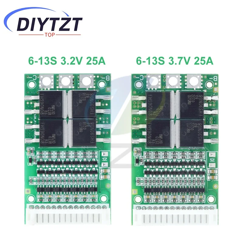 Bms 6S 7S 8S 9S 10S 11S 12S 13S 3.2V 3.7V 25A Adjustable BMS Lithium Li-ion 18650 Battery Protection System Board Module