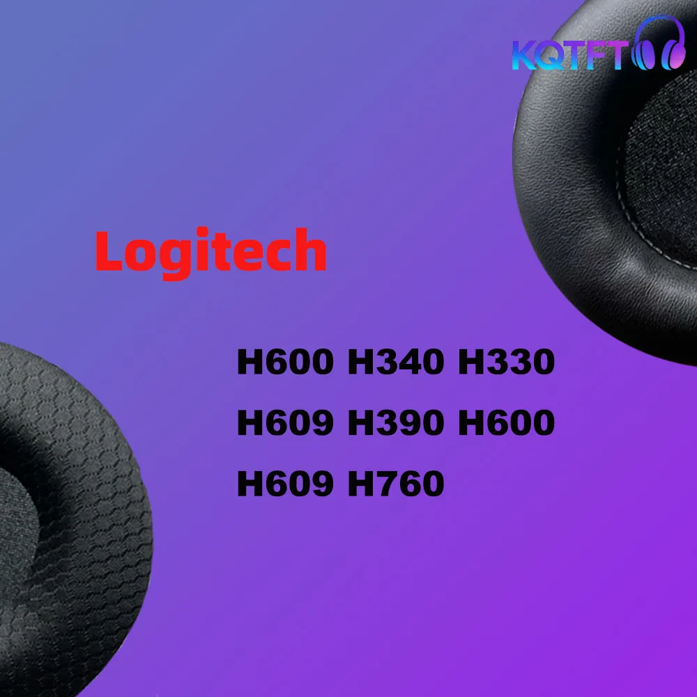 Almofadas de Substituição para Fones de Ouvido Logitech H600 H340 H330 H609 H390 H600 H609 H760 - Peças de Couro e Veludo para Headset
