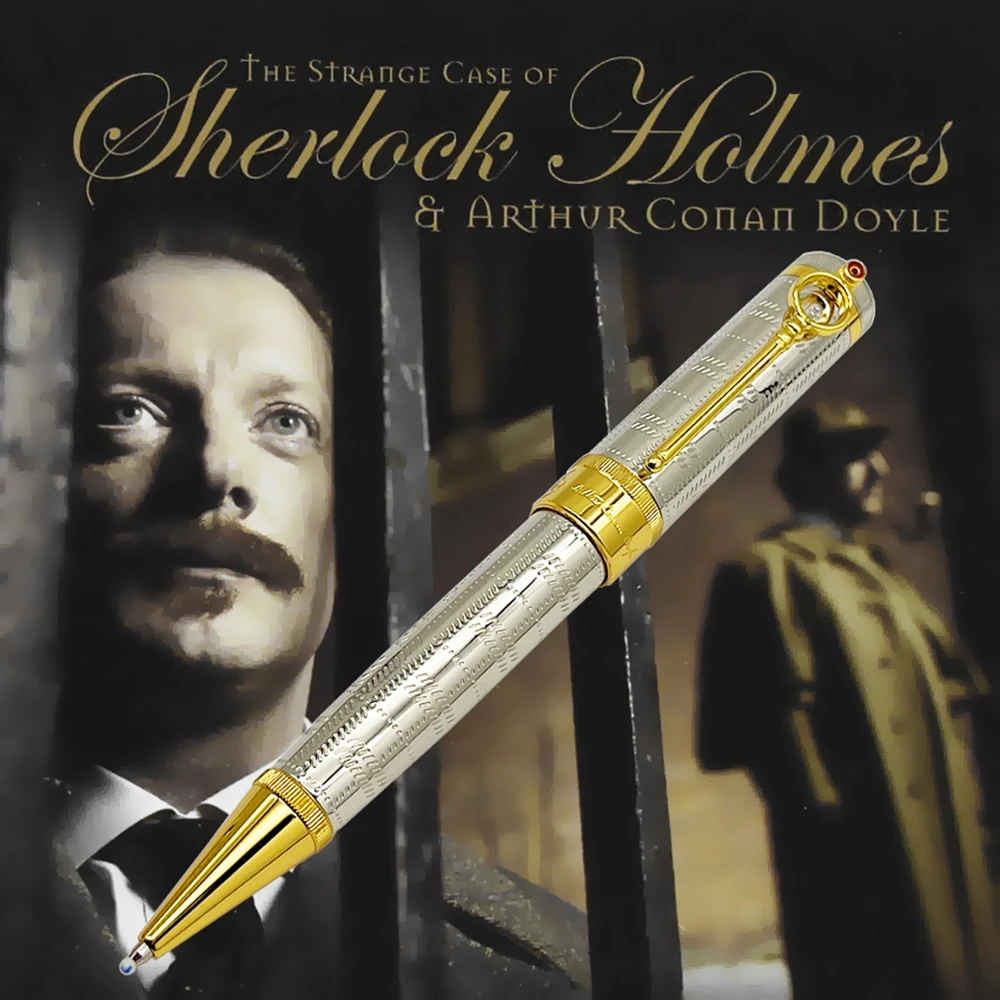 

YAMALANG Luxury Sir Arthur Conan Doyle MB Roller/Ballpoint Pen With Magnifying Glass Round Design Writer Edition Serial Number