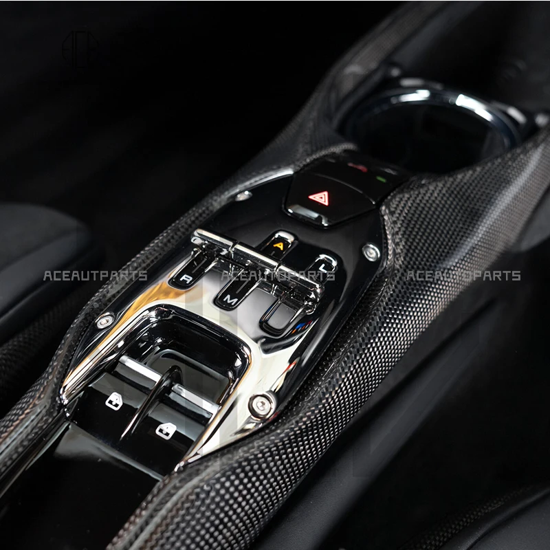 Para ferrari 296 estilo oem peças de automóvel fibra carbono seco acessórios automotivos interior do carro mudança centro painel controle corpo kit