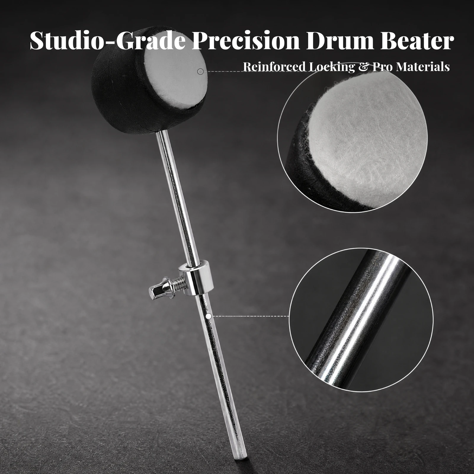 M16 Bass Drum Beater Clear Articulation Bass Drum Beater with Counterweight Percussion Accessory Full Low-End Sound Premium