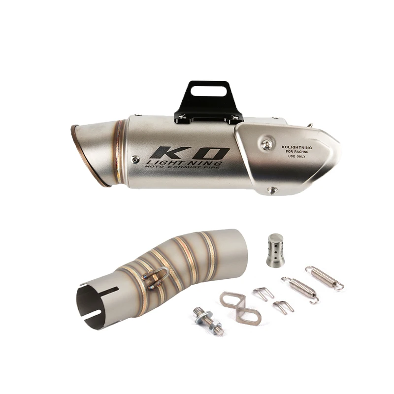 Slip On For CFMOTO 450SR NK450 450NK Motorcycle Exhaust Pipe Muffler Escape DB Killer Middle Connect Tube Stainless Steel 22-24