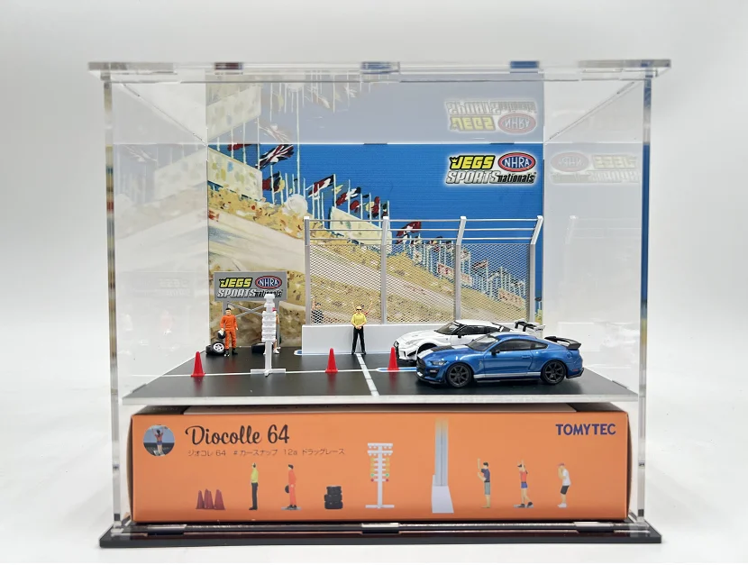 1:64 For TLV TOMYTEC Acrylic Display Box Car Washing Scene Coffee Truck Scene Interview Scene Racing Scene Wedding Scene