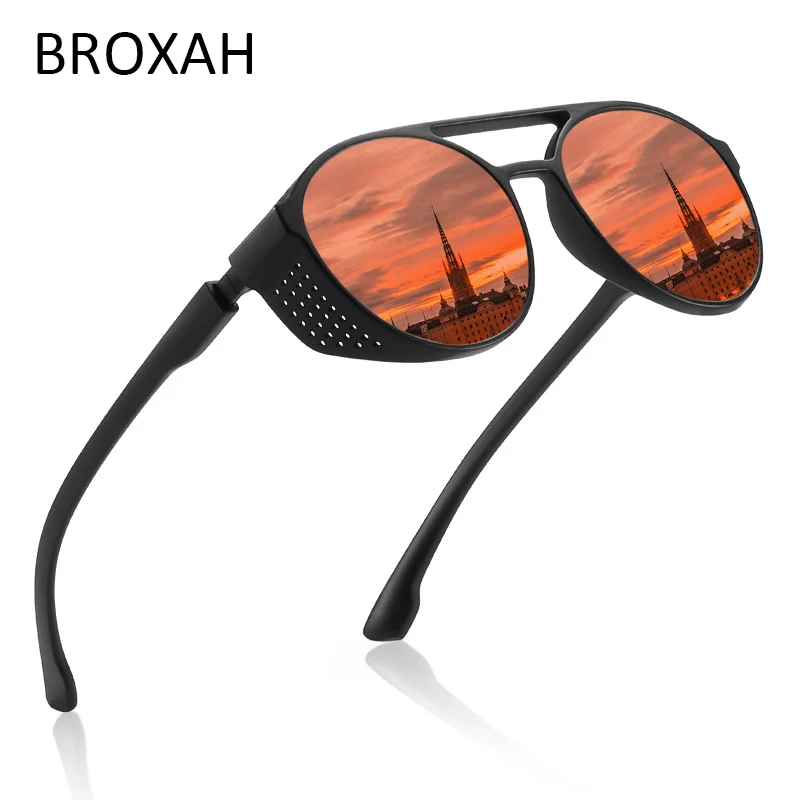 

New Polarized Sunglasses for Men Round Steampunk Goggles Car Driving Glasses Women Outdoor Shades for Fishing Riding Eyewear