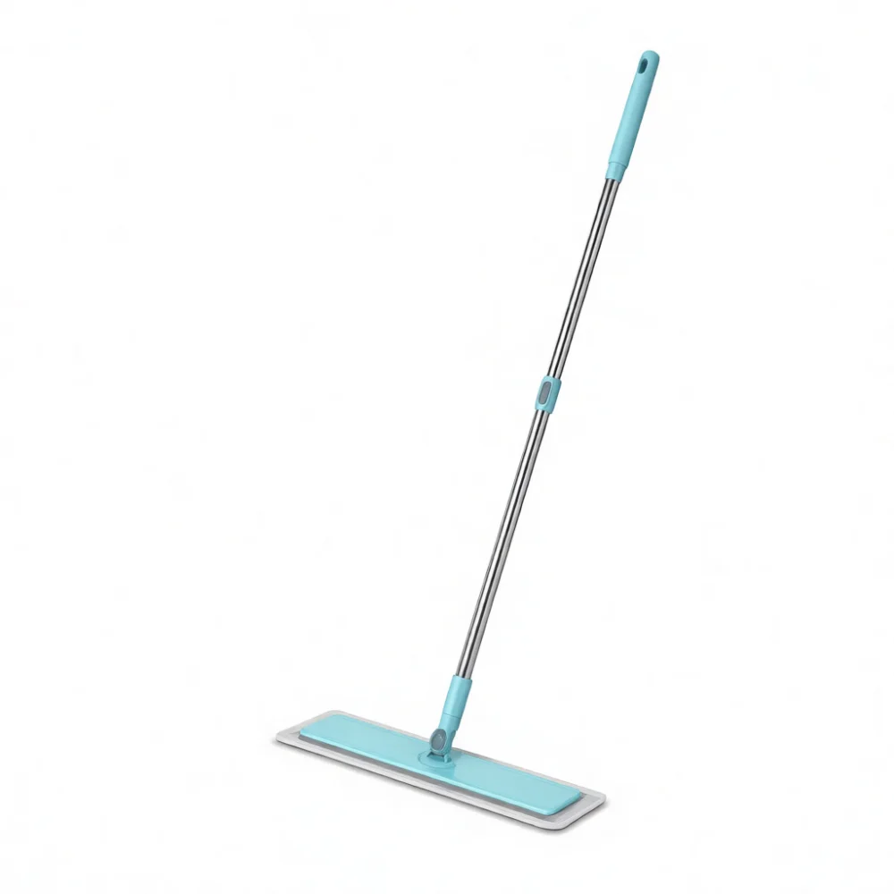 Universal Clamping Mop For Cleaning Cloth Disposable Wipe Holder Hands Free Stainless Steel Pole Household Dust Scrubber