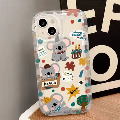 Cartoon Animal Koala Cute Silicone Soft Case For Samsung Galaxy S25 Ultra S24 S23 S22 S21 S20 Plus FE A15 A35 A55 A54 5G Cover