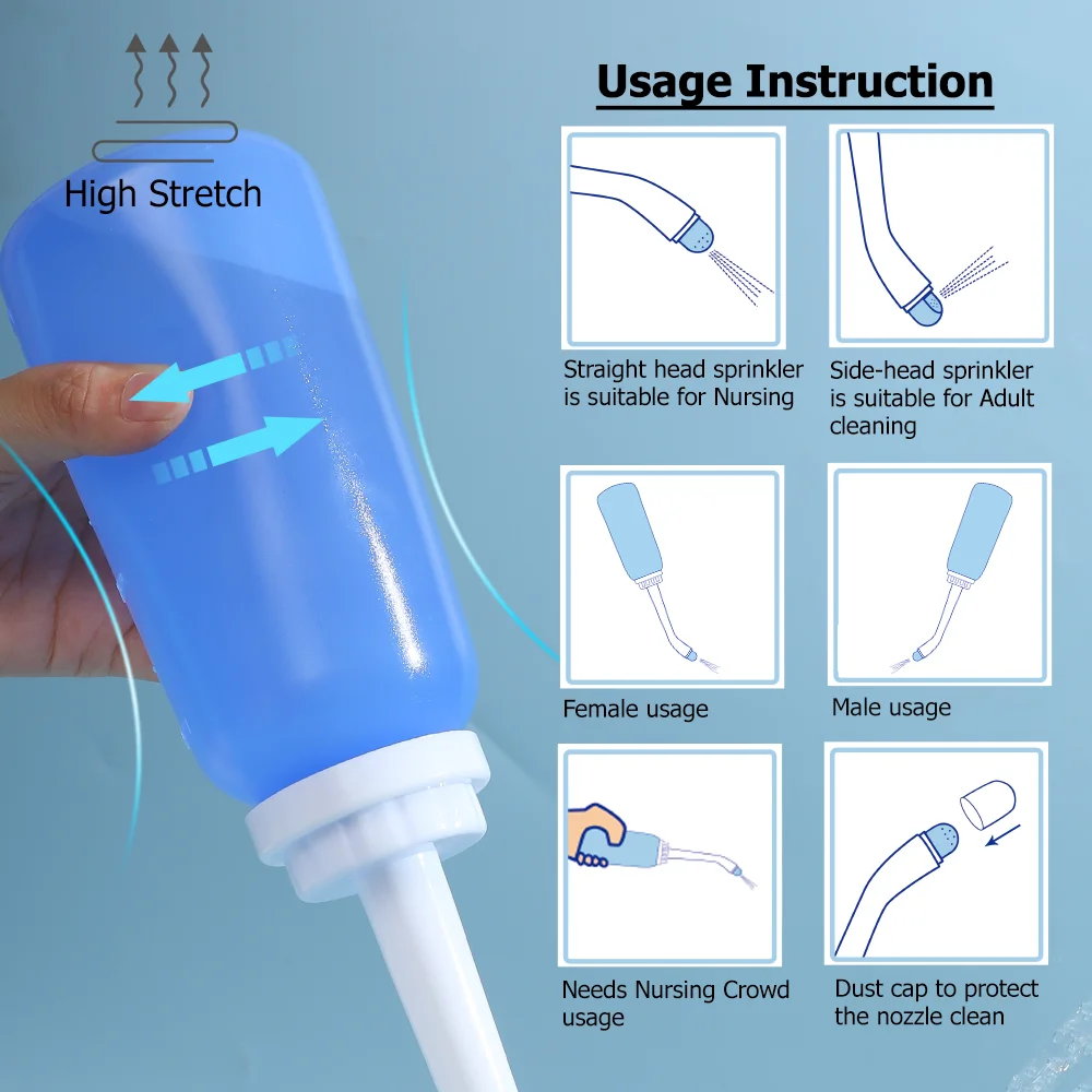 Handheld Personal Bidet Bottle,Feminine Care Perineum Cleansing ,350Ml Portable Bidet Travel Bidet ,Resistant to 100ºC