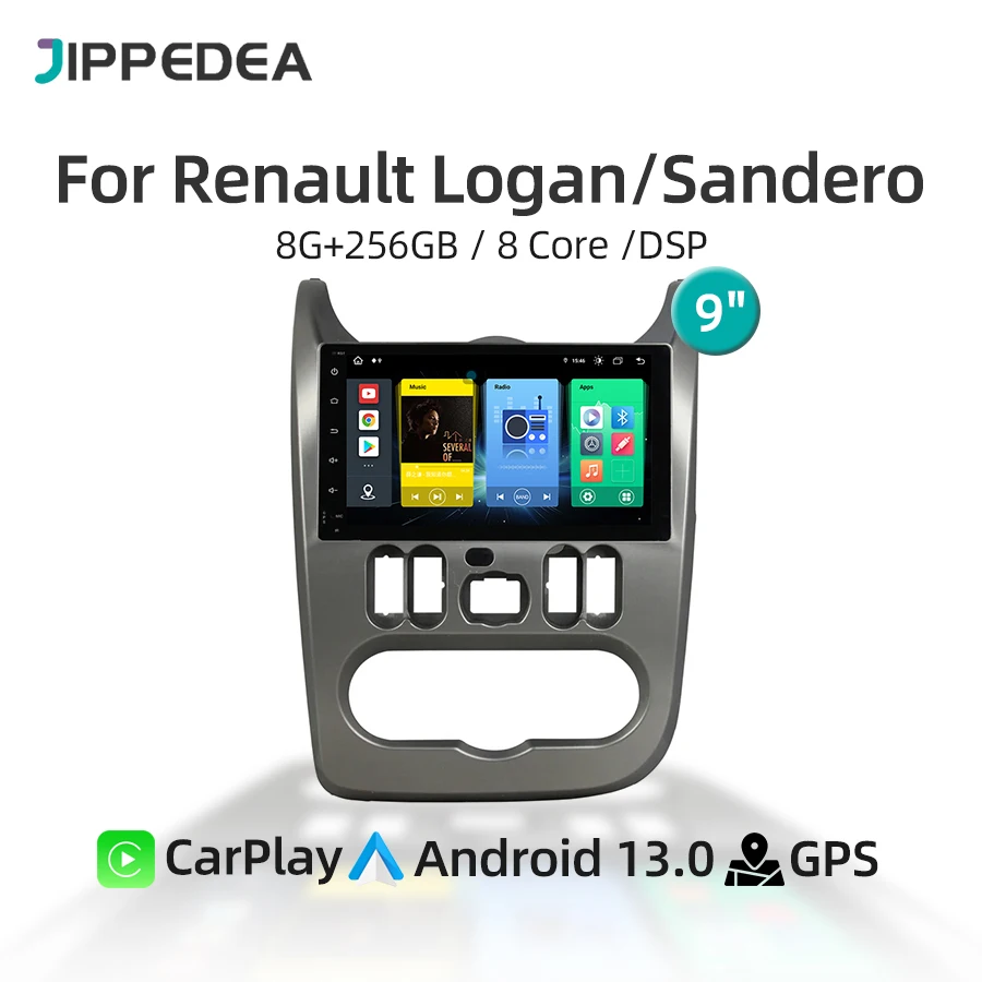 CarPlay Android 13 Car Multimedia Player GPS Navigation 4G WiFi Bluetooth Car Radio For Renault Logan Sandero Duster 2015-2016