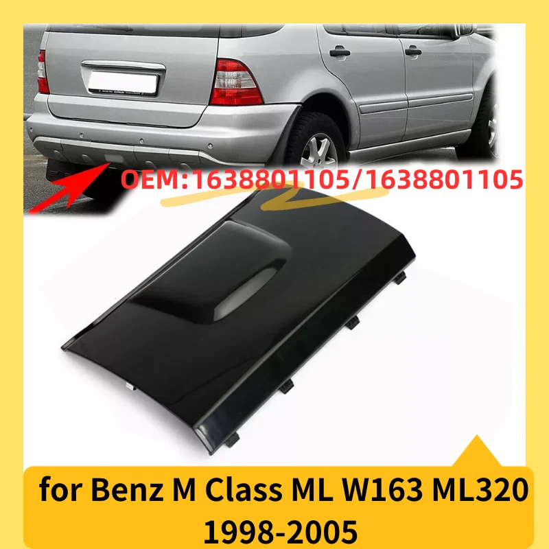 for 1998-2005 Mercedes Benz M Class ML W163 ML320 Black Rear Bumper Tow Hook Eye Flap Cover Cap A1638801105 1638801105