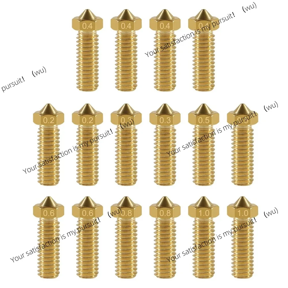 20 3D Brass M6 Threaded Nozzles for Volcanic Heater Block J-Type Hot End Extruder with 1.75mm Consumables