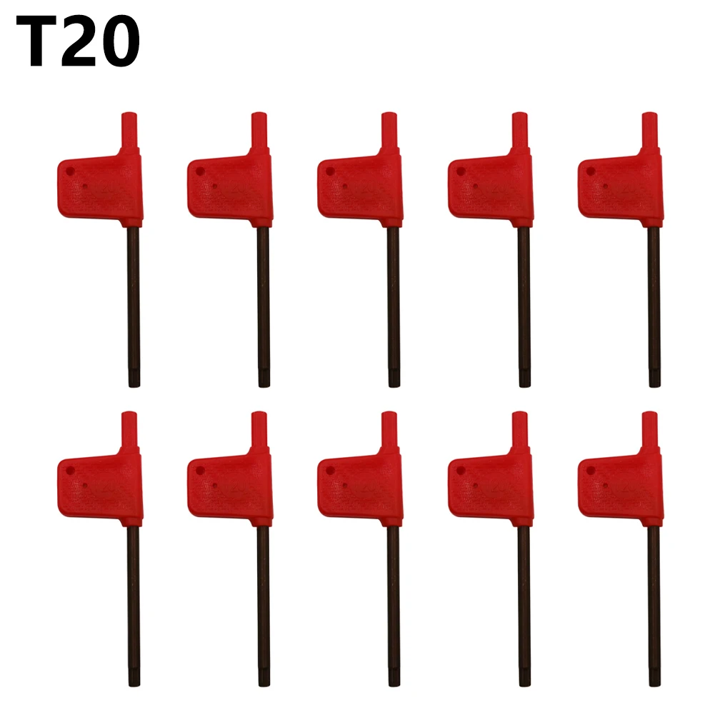 

10pcs Torx Head Screwdriver L Shape Red Flag Type Spanner Key Screw Driver Wrench T5 T6 T7 T8 T9 10 T15 T20 Hand Tools