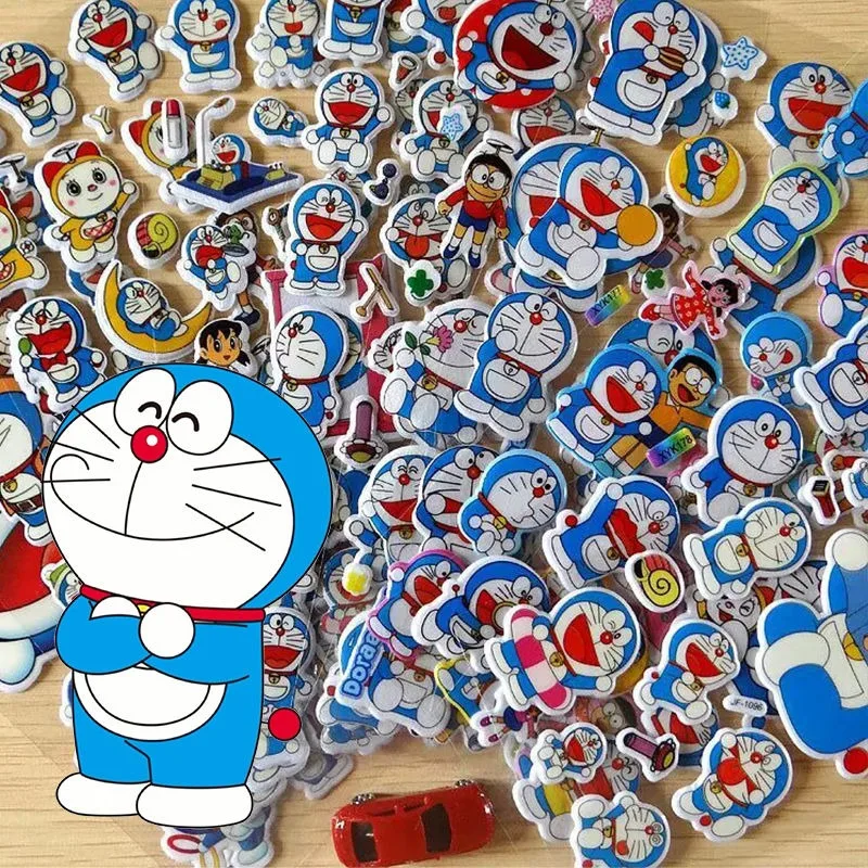 Doraemon Jingle Cat Anime Cartoon PVC Waterproof Sticker Mobile Phone Case Laptop Tablet Desktop Bedroom Decoration Sticker