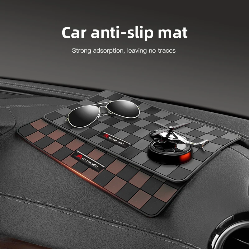 Car Plaid Anti Slip Pad Auto Dashboard Storage Mat For Citroen C1 C2 C3 Vts C4 Saxo C4L C5 C6 C8 Xsara Picasso Berlingo Cactus