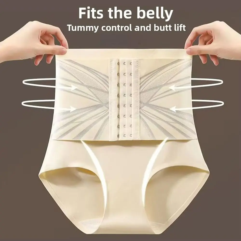 1 Pezzo Pantaloncini Modellanti Contenitivi Senza Cuciture a Doppio Strato con Compressione, per Snellimento Addominale e Sollevamento Glutei, Slip a Triangolo con Fibbia