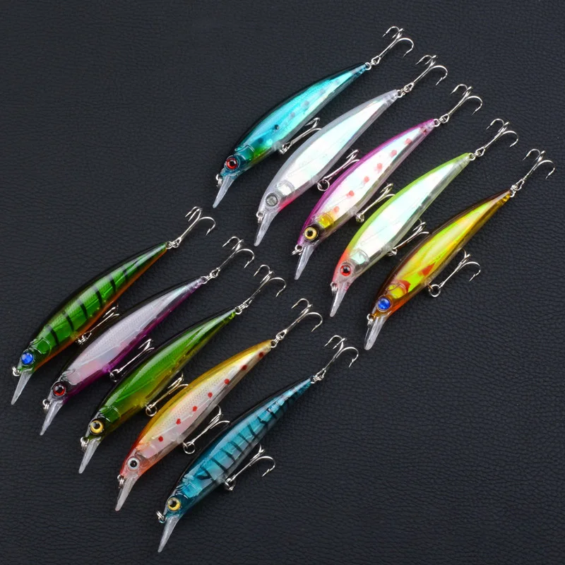 Minnow luya fishing lure swimbait 11cm 13.5g 10 color 4# hook hard bait bass saltwater spoon gears wobblers