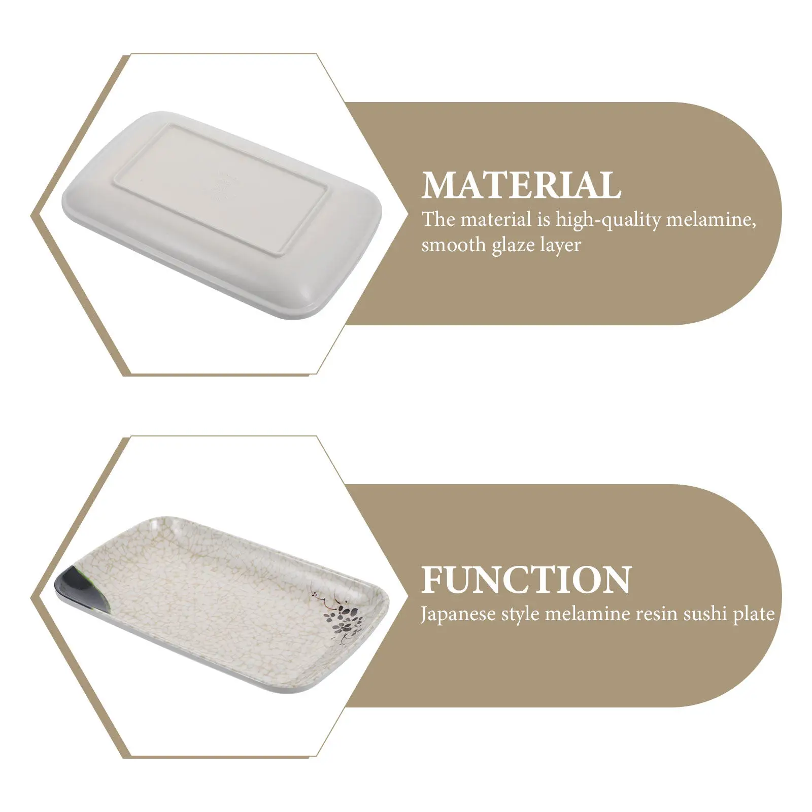 2Pcs Dessert Snack Plate Japanese Style Rectangular Sushi Dish for Mustard Soy Sauce Dipping Sashimi Home Dining Room Multi