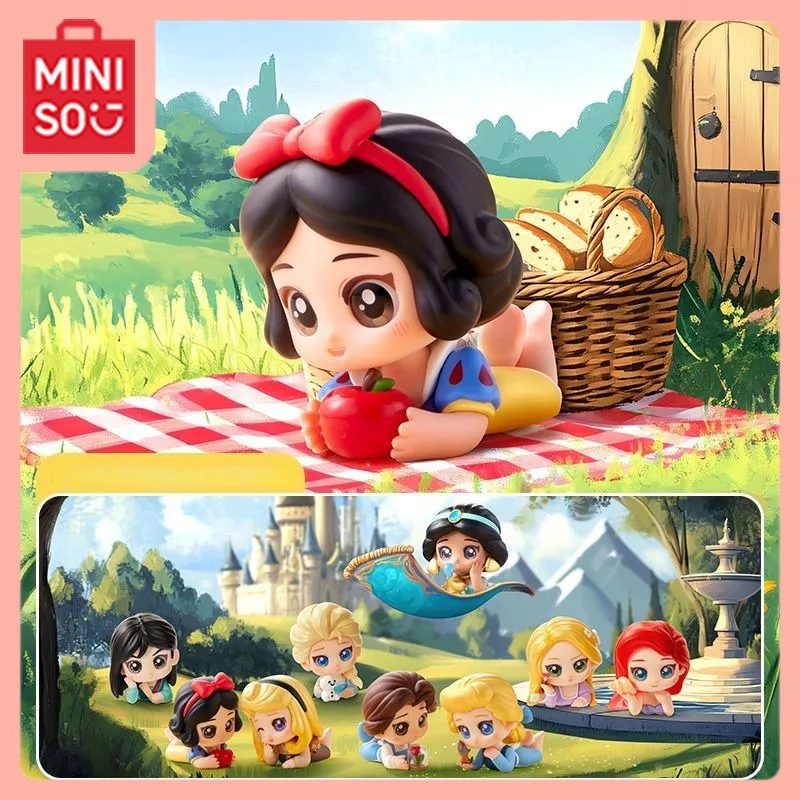 

MINISO Kawaii аниме мультфильм принцесса послеобеденная слепая коробка Эльза фигурка кукла кулон настольные подарки для девочек подарок на день рождения