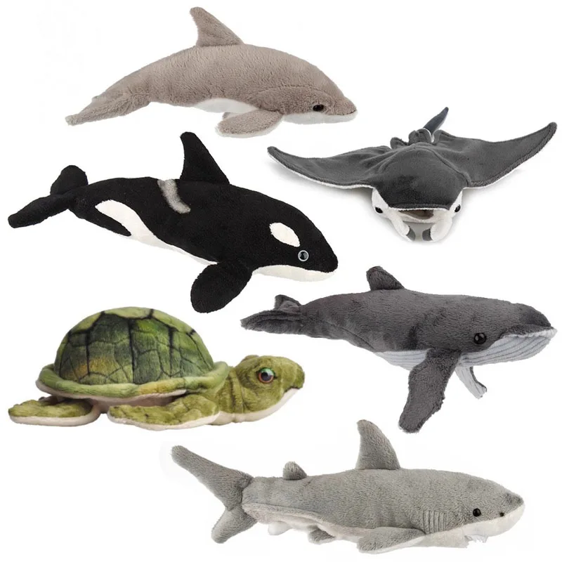

Simulated Animal Killer Whale Dolphin Manta Batfish Shark Sea Turtle Tortoise Wild Nature Plush Toy Stuffed Doll Aquarium Fish