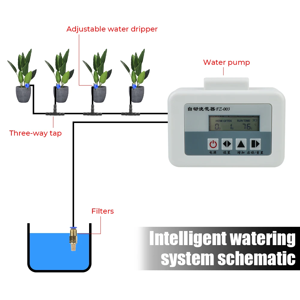 Garden Dripper Potted Drip Sprinkling Automatic Water Pump Timer Irrigation System Solar Energy Watering Device Intelligent