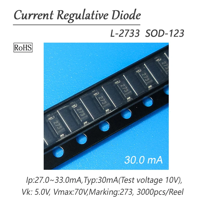 5PCS CRD Diode L-2733 30.0mA SMD SOD-123 Current Regulative Diode New It can be applied to LED power supply and sensors