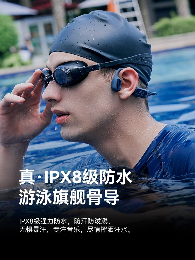 Wireless Bluetooth Headset for Bone Conduction Non in-Ear Swimming Sports Running Professional Waterproof Lower Dedicated