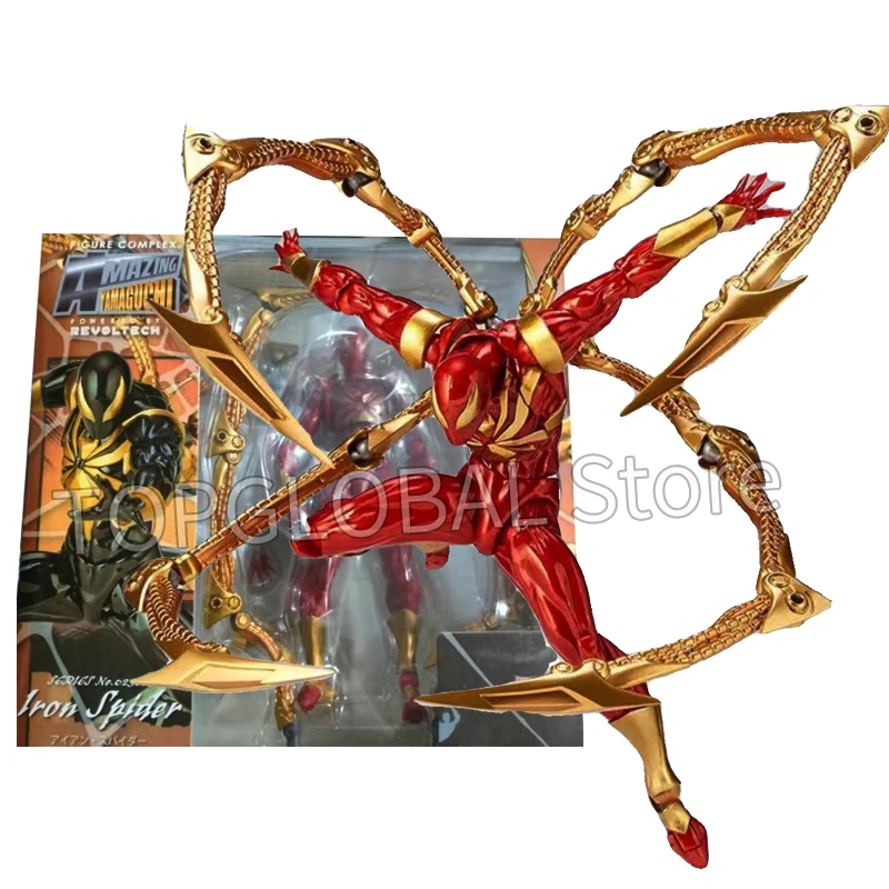 2025 Kaiyodo Iron Spiderman Action Figure Amazing Yamaguchi Spiderman Anime Figurine Pvc Statue Model Decora Toy Collection Gift