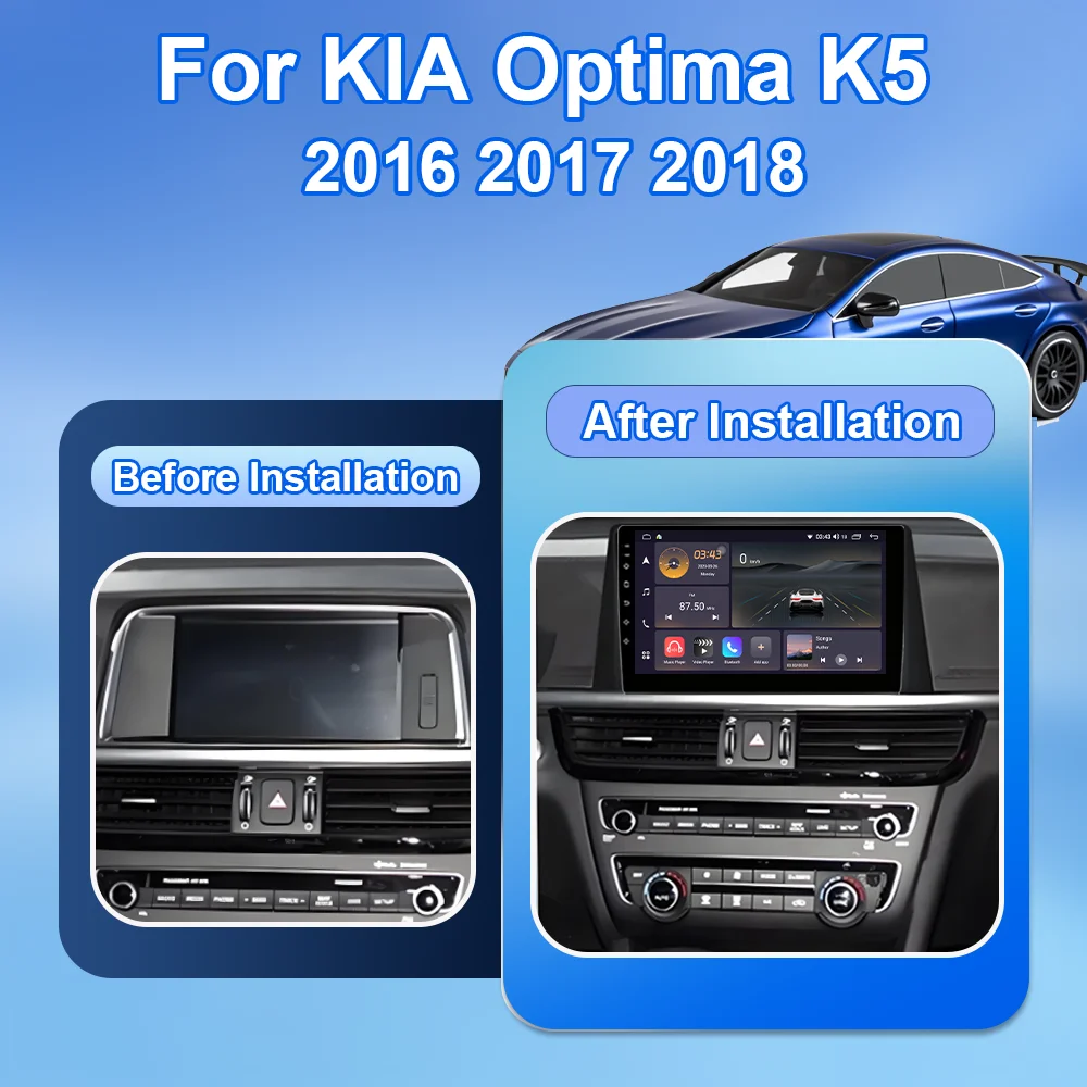 Android 15 For Kia Optima 4 JF 2015 - 2020 LHD 2K QLED Android Car Radio Multimedia Video Player GPS Stereo CarPlay 4G Head Unit