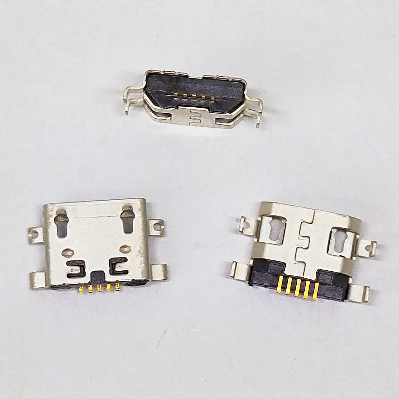 

100 шт., док-станция для зарядки, 5 контактов, тяжелая пластина, 0,8 мм, тип B, без бокового разъема для зарядного устройства, мобильный мини-USB, задний разъем