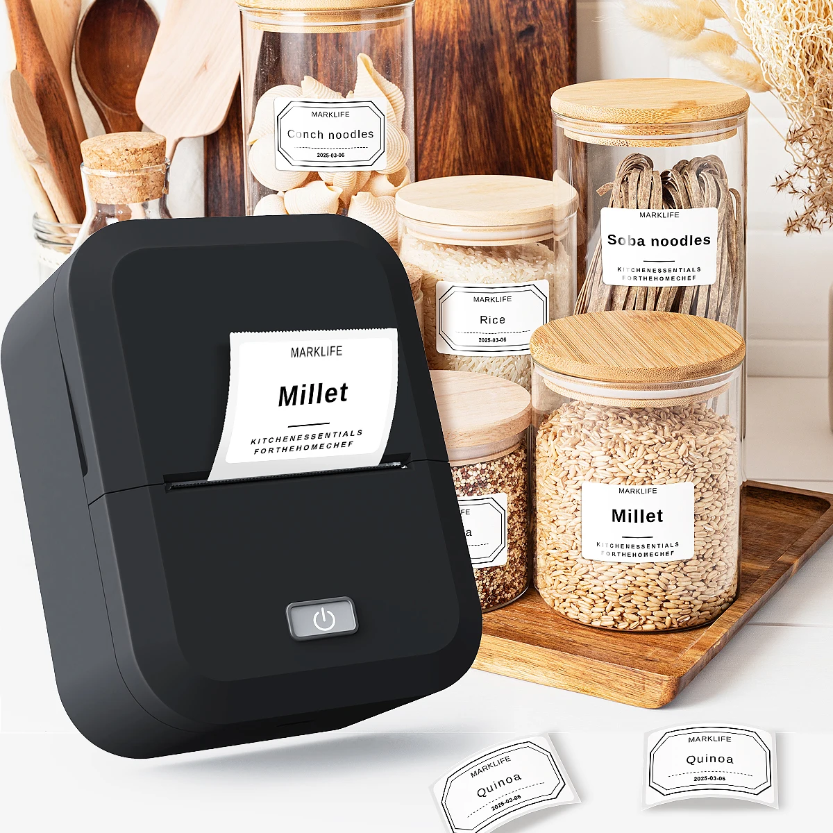 طابعة ملصقات Marklife B21 B1 X2 طابعة ملصقات حرارية بلوتوث طابعة ذاتية اللصق بدون حبر للهدايا/إبداعية ذاتية الصنع/وضع علامات #4