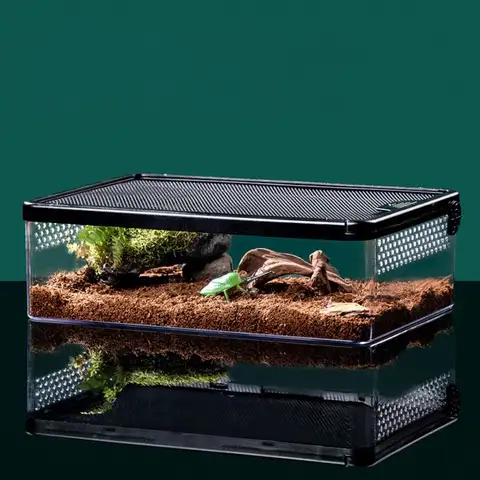 Reptile Breeding Box Acrylic Spider Lizard Amphibian Terrarium Leak-proof Pet Habitat Animal Accessories