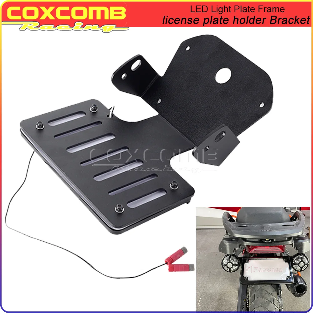 Motorcycle Rear Aluminum License Plate Bracket Holder Fender Eliminator LED Light  For Harley Pan America 250 RA1250 2021-2024