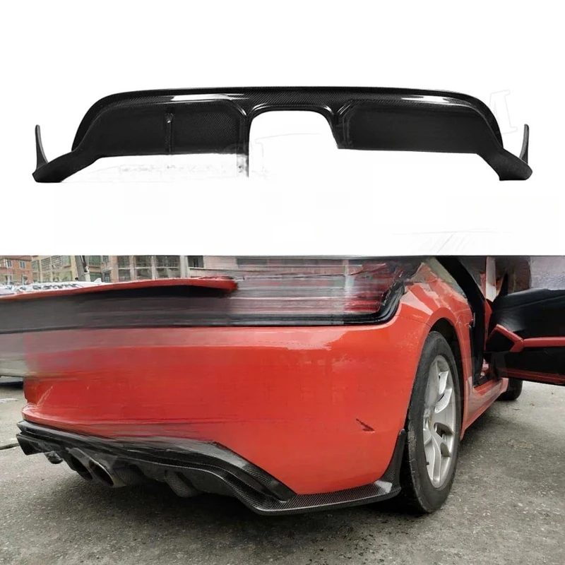 

High Quality Carbon Fiber Rear Bumper Diffuser Lip Fits 718 Cayman Boxster Base S Coupe 2017-2018