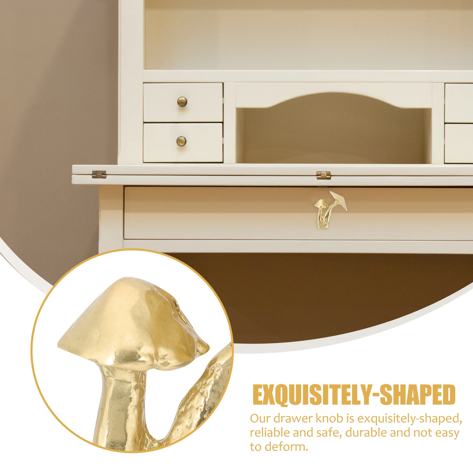 

Brass Handle Drawer Pull Cabinet Handles Furniture Knob Bookcase Mushroom Kitchen Cupboard Wardrobe Handle Durable Safe Easy