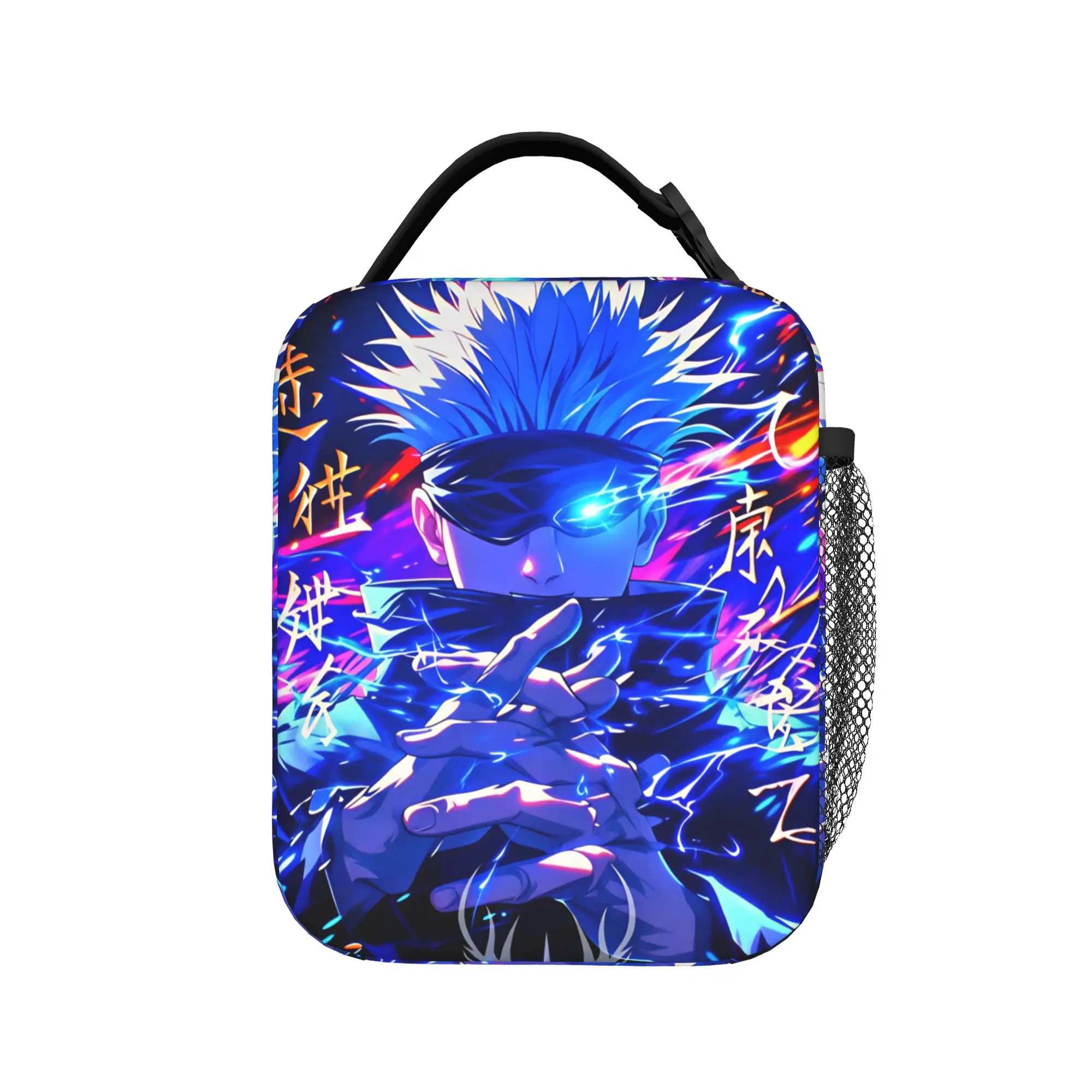Satoru Gojo Comic Animation Lunch Bag For Unisex Lunch Box Kawaii Outdoor Picnic Cooler Bag Insulated Oxford Thermal Lunch Bags