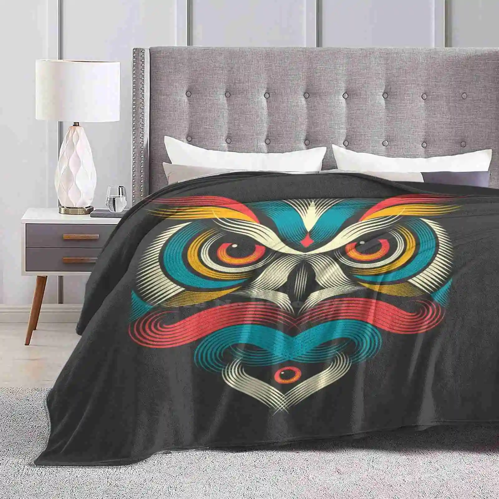 Owl Soul New Arrival Fashion Leisure Warm Flannel Blanket Bird Animal Raptor Hoot Great Horned Owl Bubo Wildlife Modern Bold