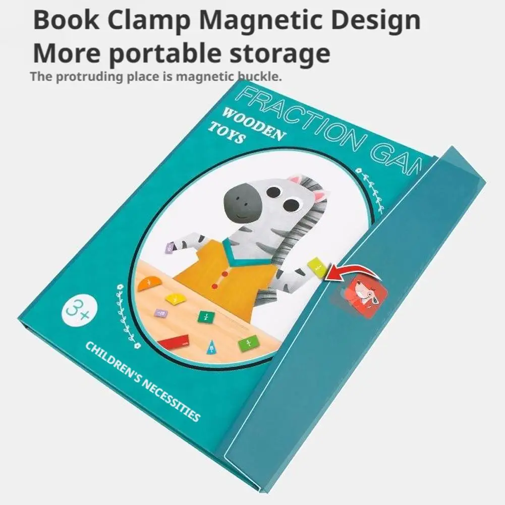 Children Math Toys Book Set Magnetic Fraction Learning Wooden Fraction Parish Teaching Aids Arithmetic Learning Educational Toys