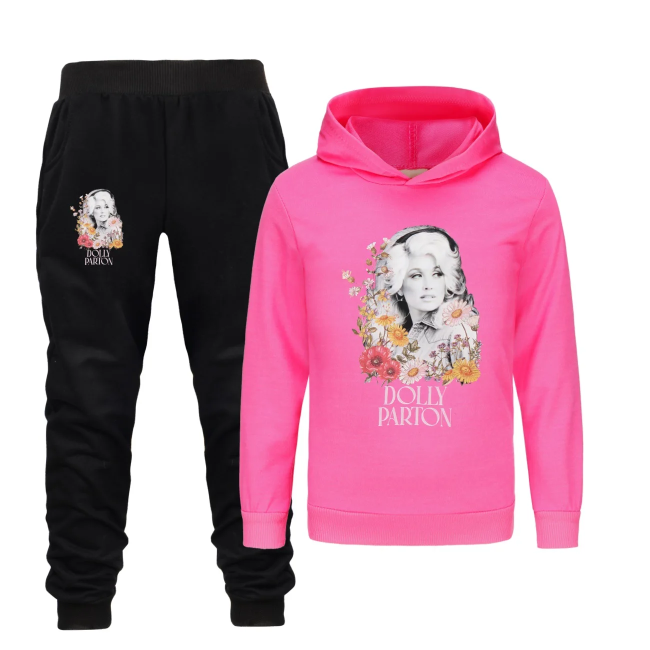 Dolly Parton Clothes Set Kids Country Music Cowgirl Graphic Hoodie Pants 2pcs Sets Girls Western Casual Tracksuit Boys Sportsuit