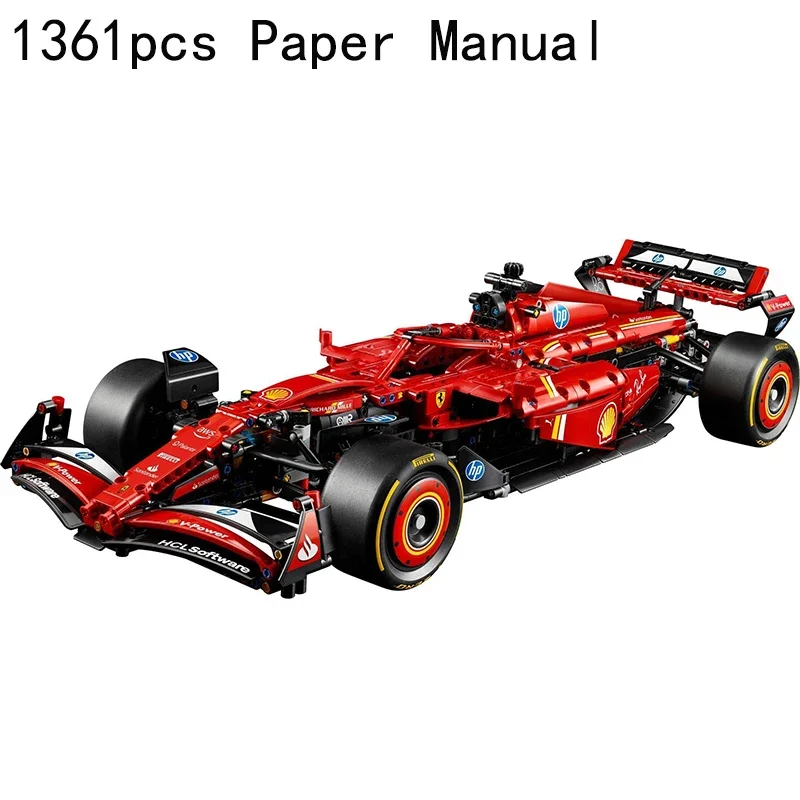 Raumdekoration 1361 Teile Rotes Sportrennwagen-Bausteinset Superauto-Bausteine Geburtstags- und Weihnachtsgeschenk für Erwachsene