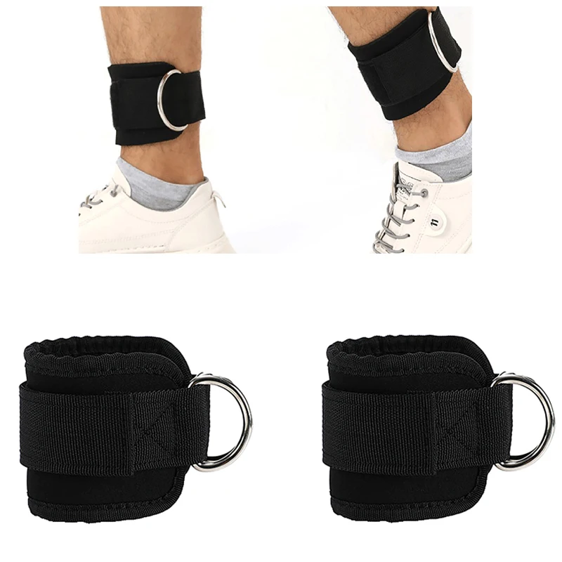 Ankle Straps， Adjustable Double D-Ring Ankle Cuffs Taekwondo Leg Strength Training Sports Protective Gear 1PC