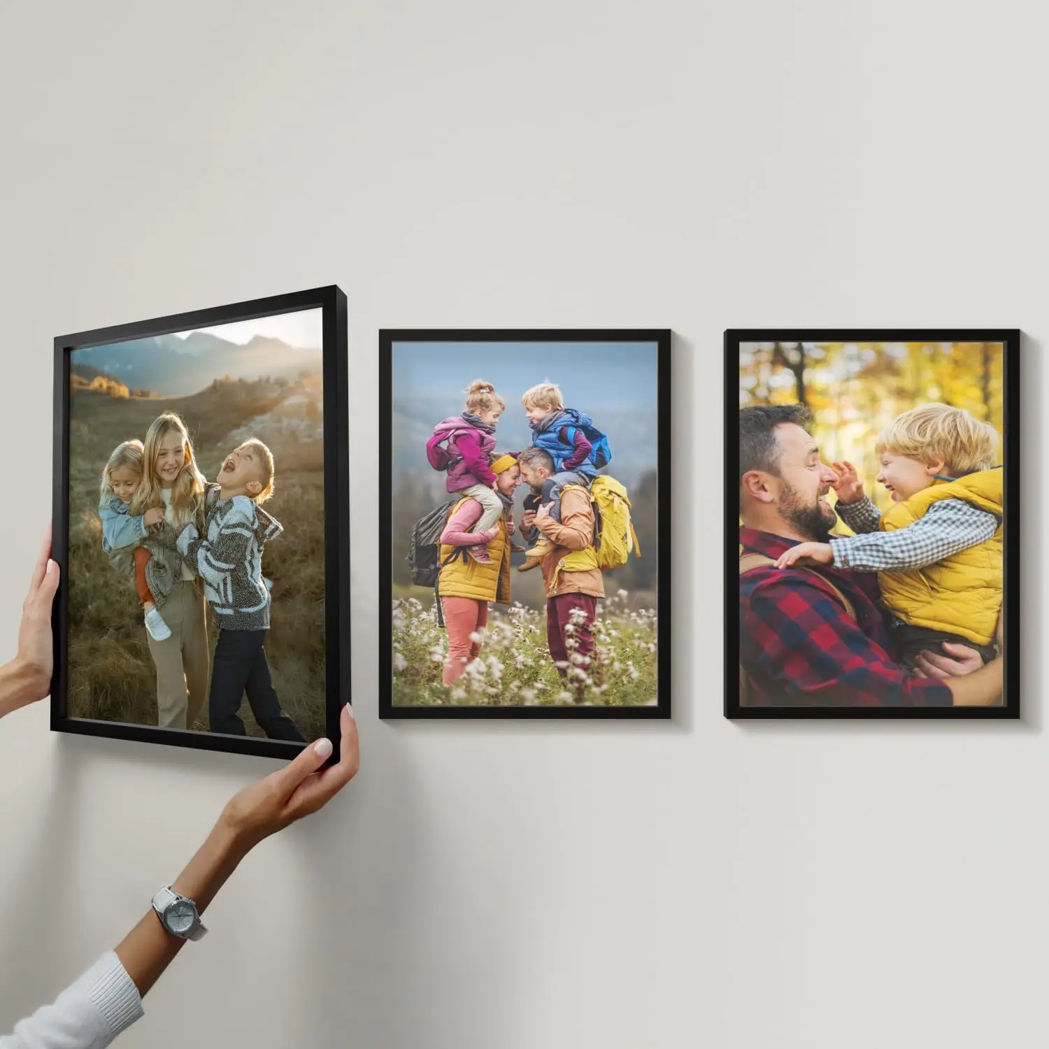 

Official - Custom Photo Tiles - Personalized Printed Photos Magnetic Wall Frames Adhesive Sticker, No Nails - Various Sizes