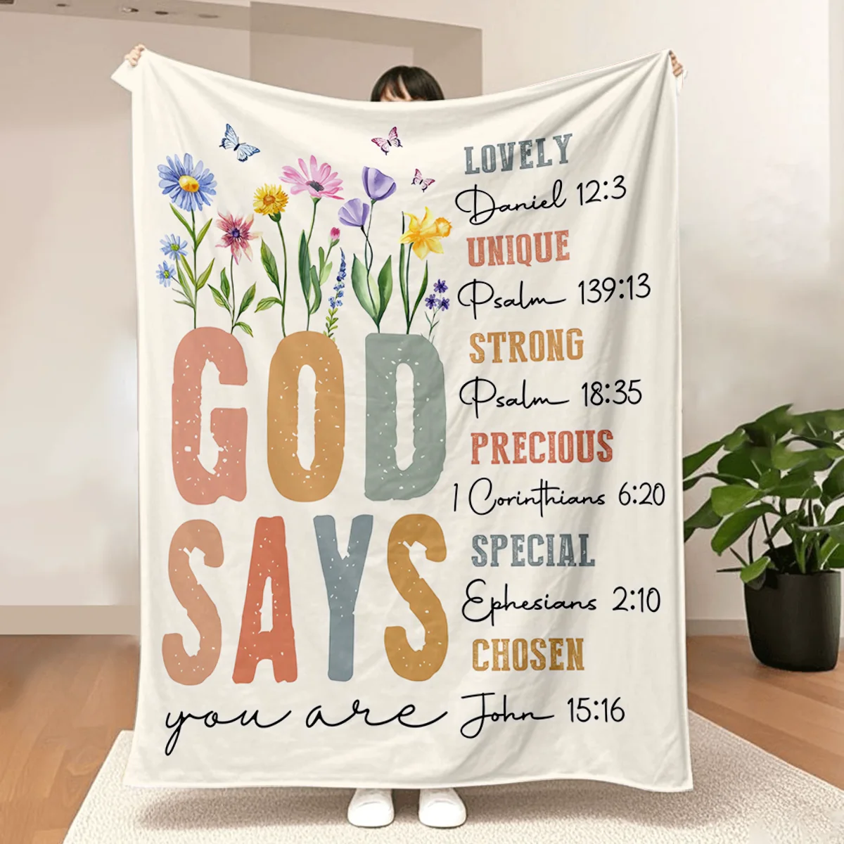 Christian Gifts for Women Birthday -Christian Blanket for Mom Sister Friend Girl, Baptism Confirmation Spiritual Gift for Her
