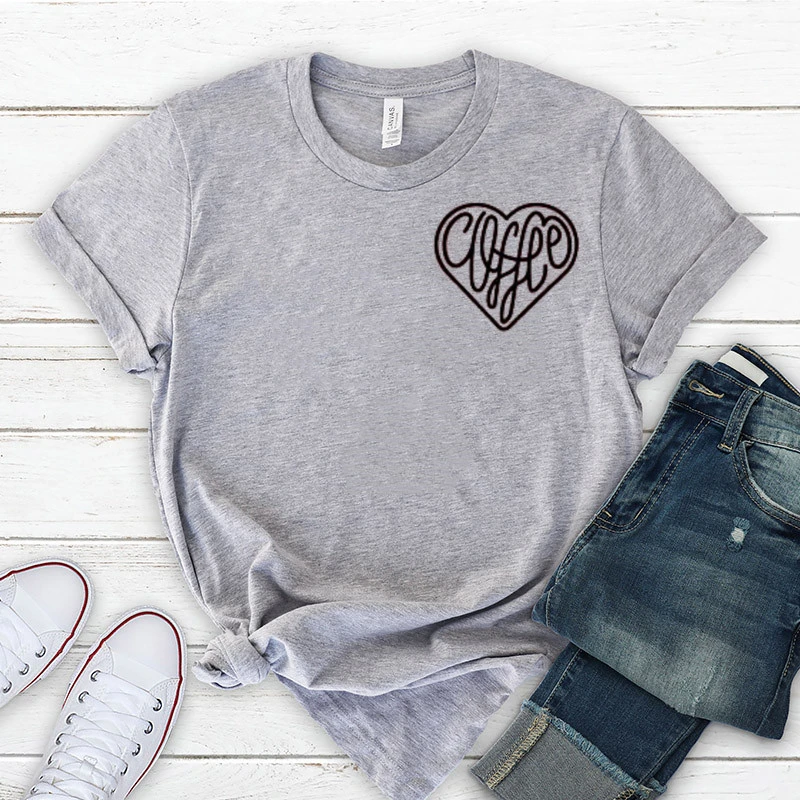 Coffee Heart Shirt  Coffee Lover Gift  Barista gift  Ollie and Penny (Lined)  kawaii clothes  woman tshirts